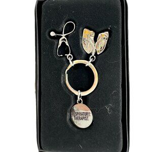 Respiratory Therapist Keychain Lung Stethoscope Charms For Medical Professionals
